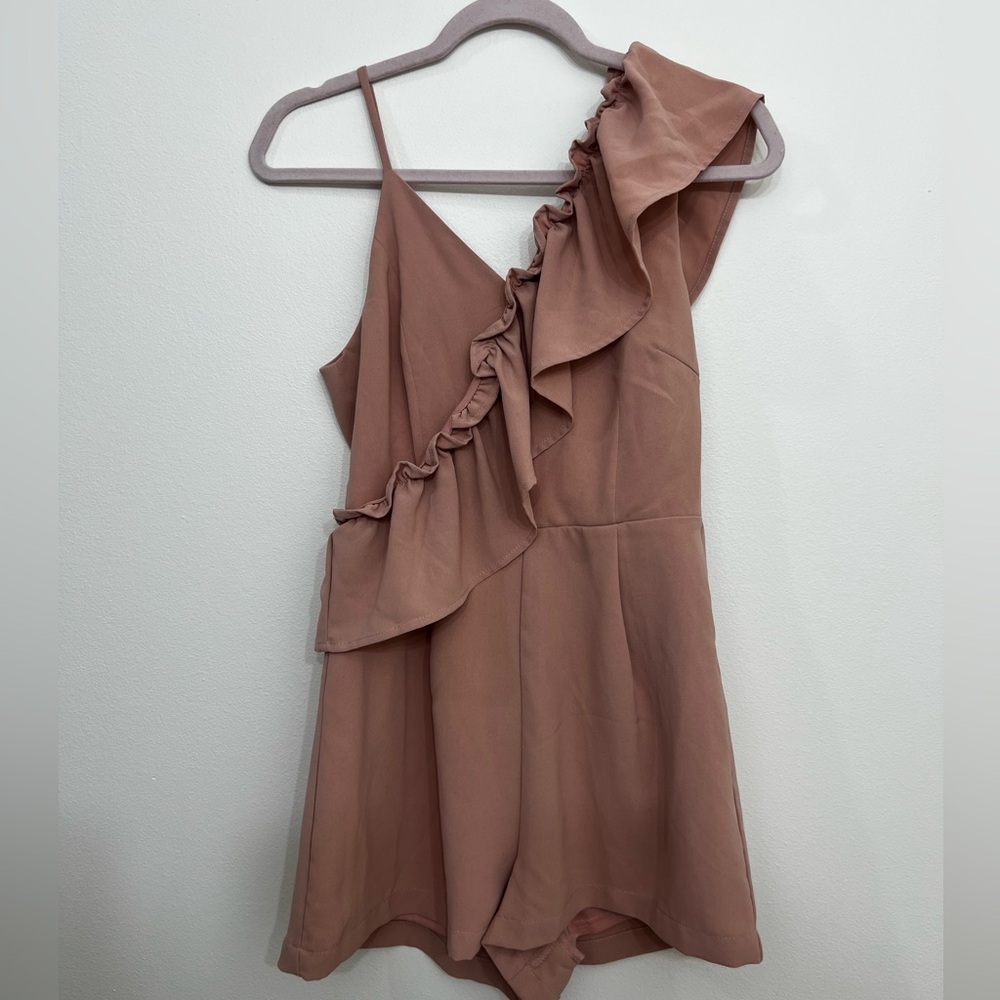 Mauve Pink Ruffle Romper